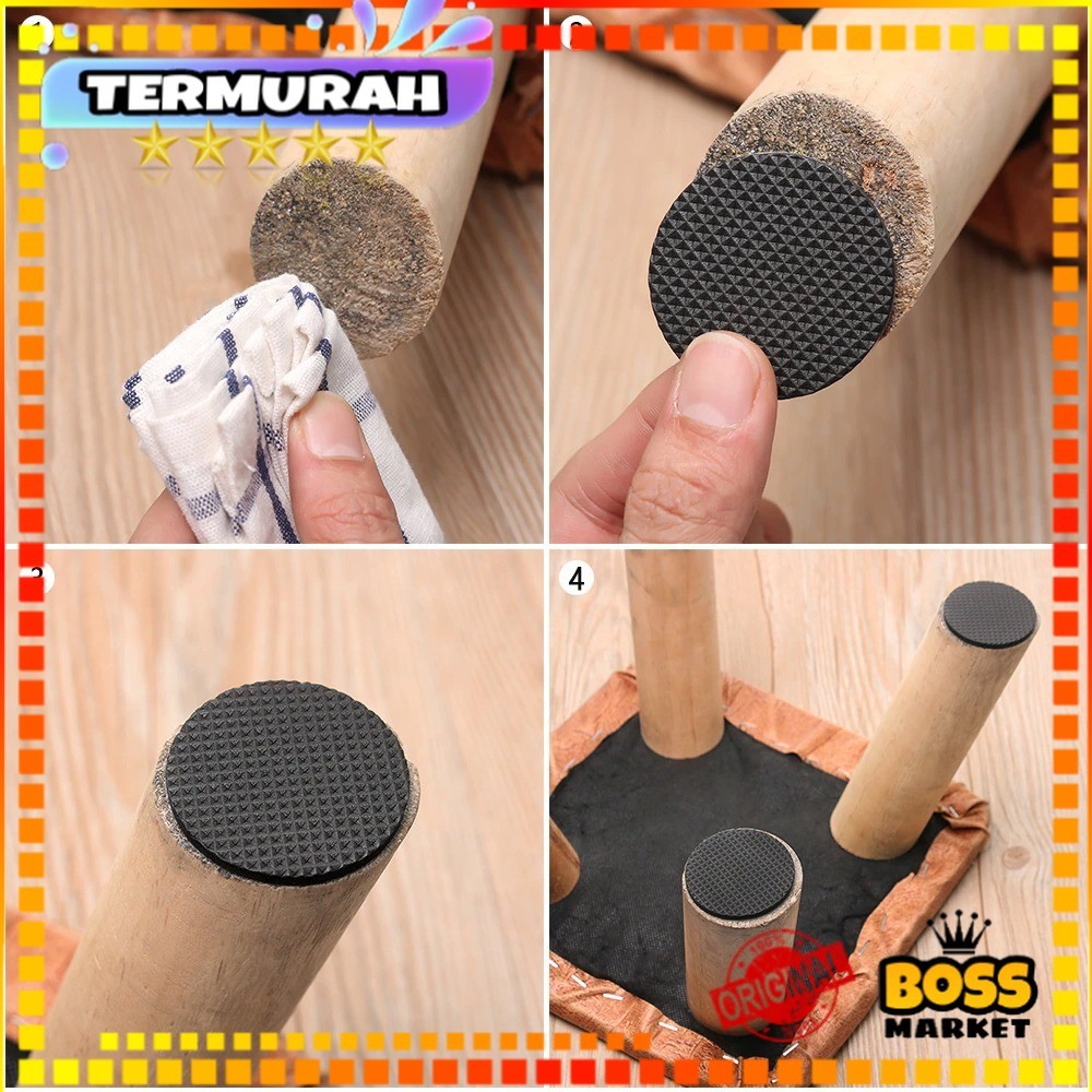 Alas Kaki Meja Kursi Karet Bulat & Kotak / Tatakan Kaki Furniture Felt Pads / Karet Ganjalan Kaki Ku