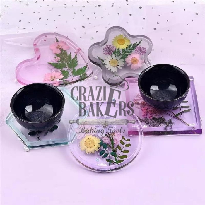 Cetakan Silikon Coaster Resin Epoxy Silicon Mold - Bulat