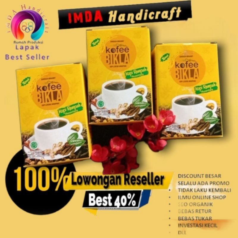 

IMDA HANDICRAFT PAKET 3 PCS KOPI BIKLA KOPI REMPAH Kopi Berkhasiat BOX 20 SACHET