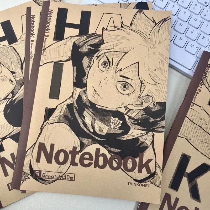

Shoyo Hinata Tobio Kageyama Kei Tsukishima Kotaro Bokuto Popular Anime Hand-friendly Kraft Paper Notebooks Student Stationery