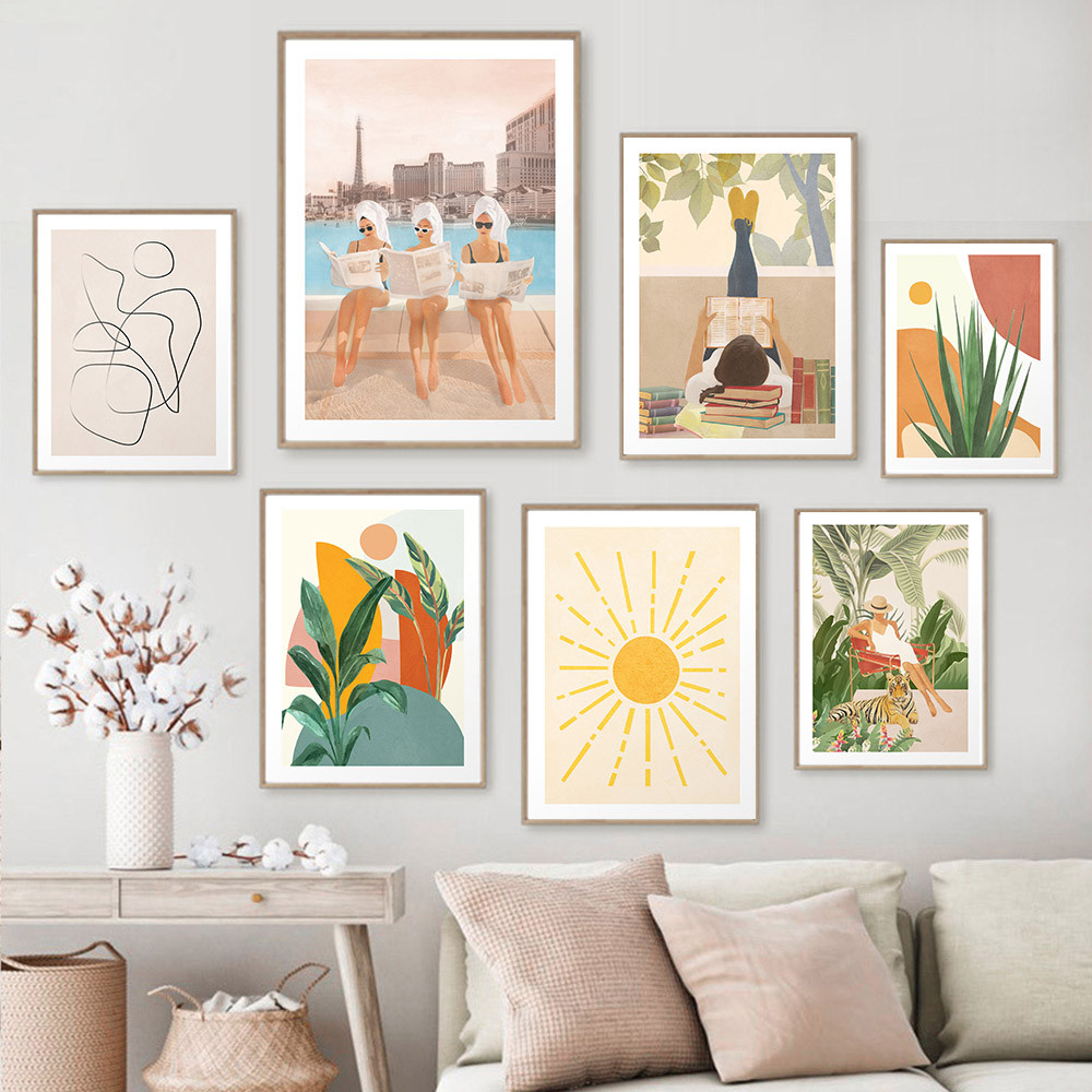 

Boho Travel Poster Botanical Canvas Painting Minimalist Tropical Plant Art Print Nordic Wall Picture For Living Room Decor