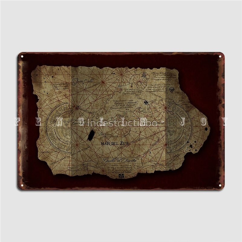 Goonies Treasure Map Metal Sign Club Party Pub Garage Personalized Mural Painting Tin Sign Posters