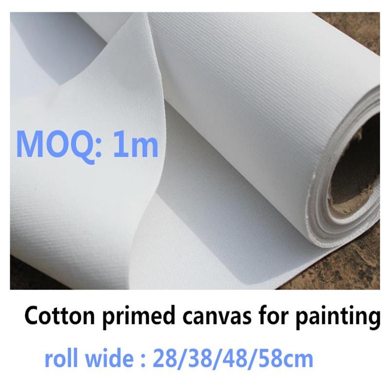 

280g primed white 100% cotton blank canvas roll for hand painting practice 28/38/48/58cm wide