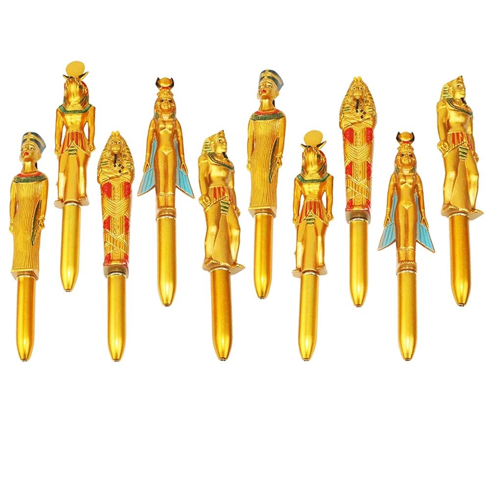 

10 Pcs Pharaoh Ballpoint Pen Creative Egyptian Design Writing Pens School Supplies Students Stationery Smooth Premium