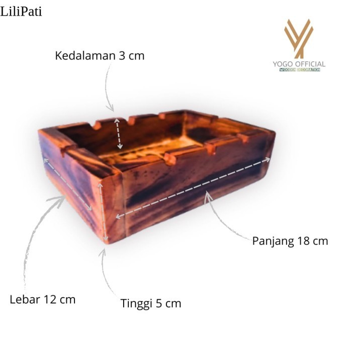 Asbak Kayu Unik Jati Belanda Ukuran Jumbo SFX5