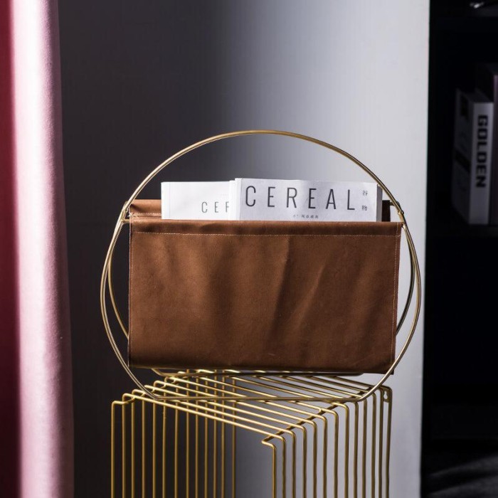 

Gold Magazine Holder/ Tempat Penyimpanan Majalah / Rak Buku Koran