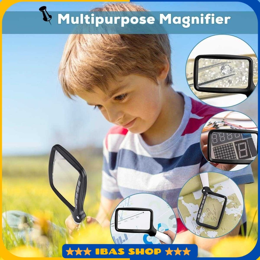 

Kaca Pembesar Handheld Magnifiying Glass Lup 3X with LED - 10863