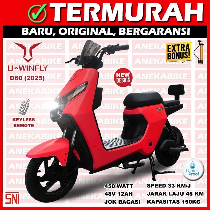 Motor Sepeda Listrik Uwinfly D60 D70 D75 Garansi Resmi U WIN FLY