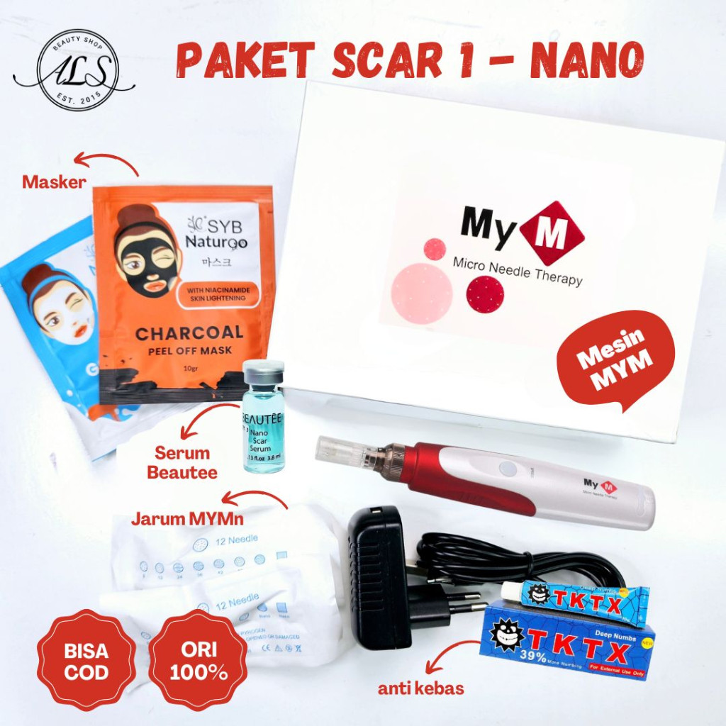 promo Paket MTS Dermapen bb glow / paket acne scar bopeng / paket mym lengkap beserta panduan