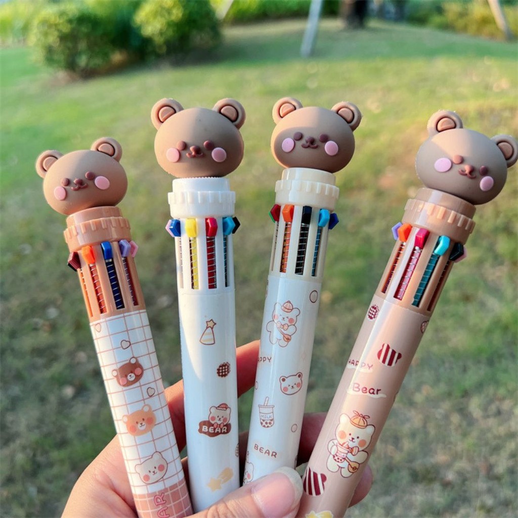 

[doodledreams] Pulpen Warna Karakter Lucu 1 PCS 10 Warna / Colorful Pen Tinta Warna Warni