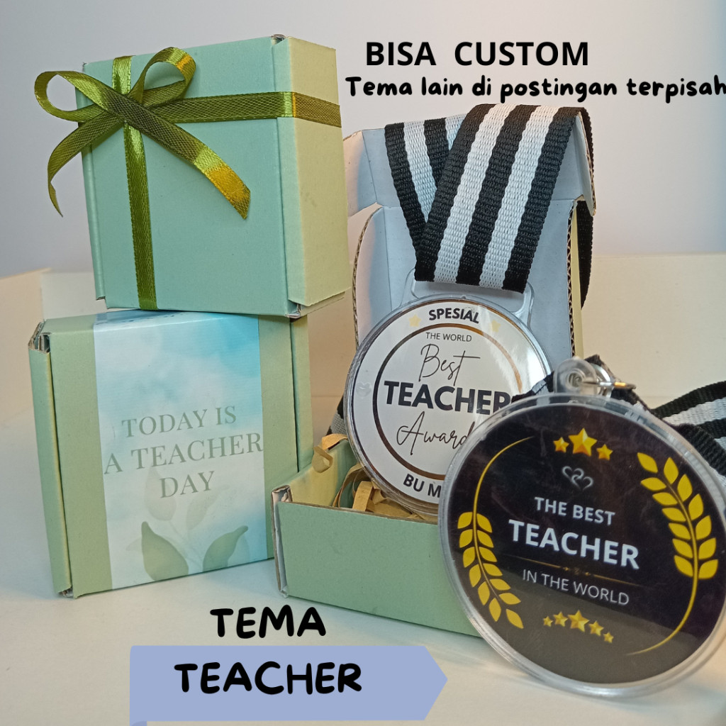 ,Medali Custom - Mendali Akrilik Hari Guru - Kado Ulang Tahun - Souvenir Penghargaan hari guru, Meda