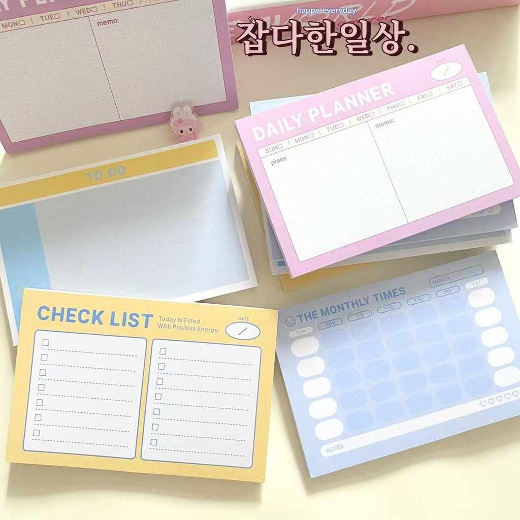 

Korean List Series Sticky Notes Memorandum Plan Check-in Manual Account Material Message Paper Office Accessories