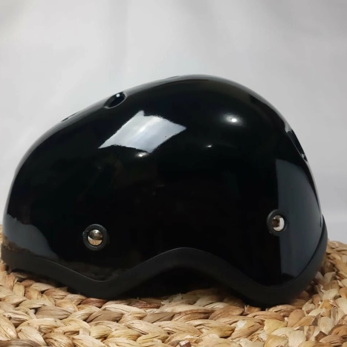 NEW helm sepeda mtb Polygon tosca sepeda gunung wanita pria classic - Hitam glosy