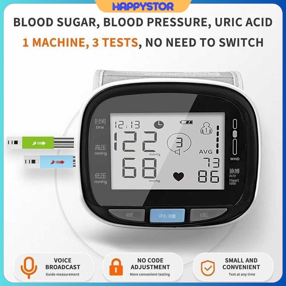 Tensimeter Digital Pengukur Tekanan Darah Gula Darah Asam Urat - LY-31
