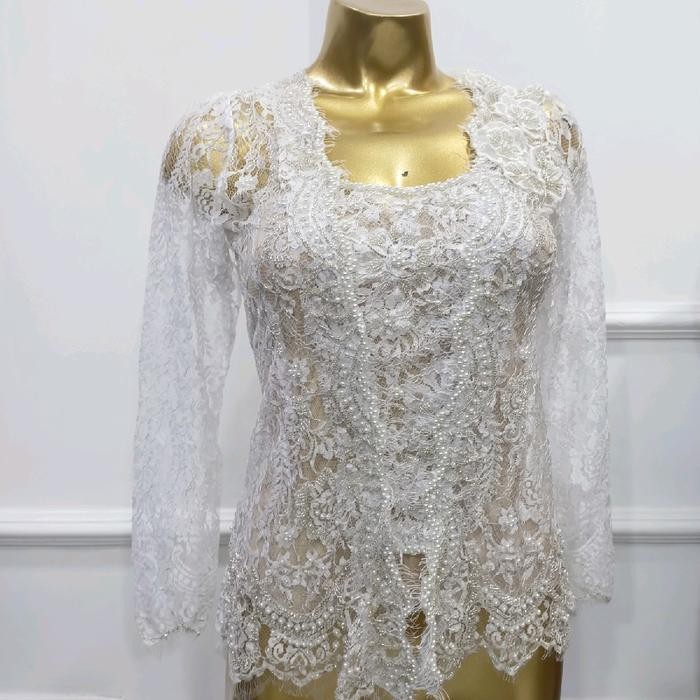 Kebaya Saja Kebaya Payet bunga tumpuk full payet,, pundak kerut lengan panjang ,model mewah cocok un