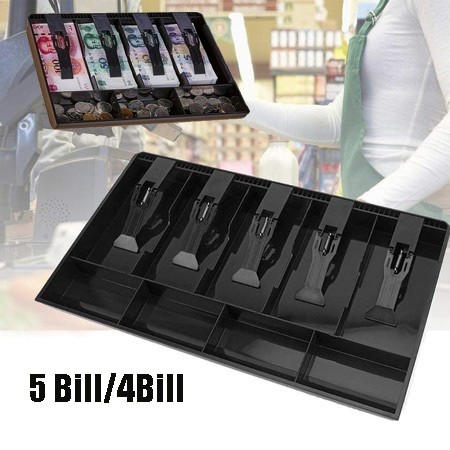 4/5 Laci Kasir Koin/Laci Uang Tunai/Laci Kasir/Kotak Kasir Kasir/Baki Mesin Kasir Model 5 Komparteme