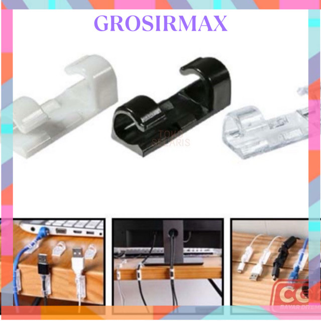Ready Makassar KLIP KABEL ORGANIZER / PENGIKAT KABEL TEMPEL SERBAGUNA CABLE PENJEPIT KLEM KABEL Gros