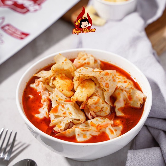 

[florens]Pangsit Tulang Rangu nyai Mercon viral Keju Baso Full Mozarella lumer by Nyai Mercon Jajanan Viral Instant All Varian