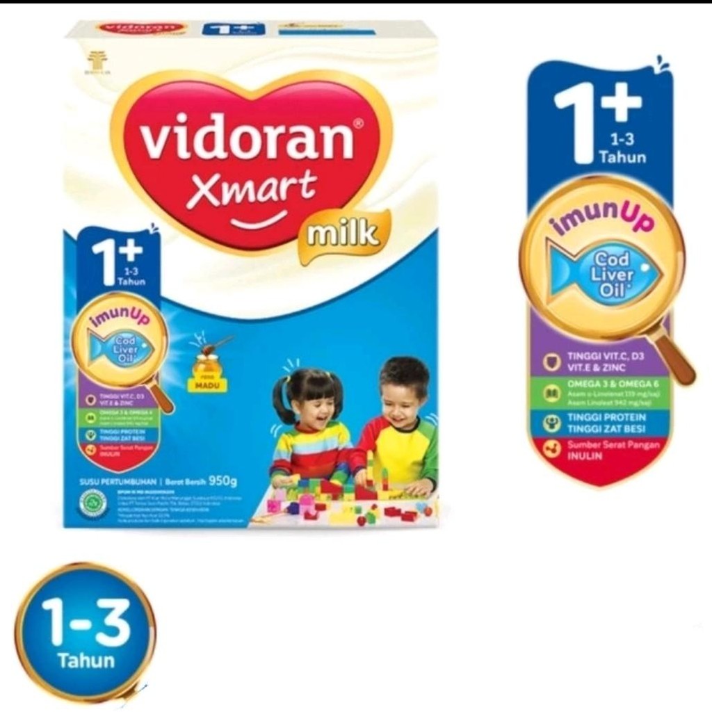 

Vidoran Xmart 1 Plus Susu Pertumbuhan 125gr,350gr,700gr,925 gr,Rasa Madu / Vanilla Bubuk Anak-Anak