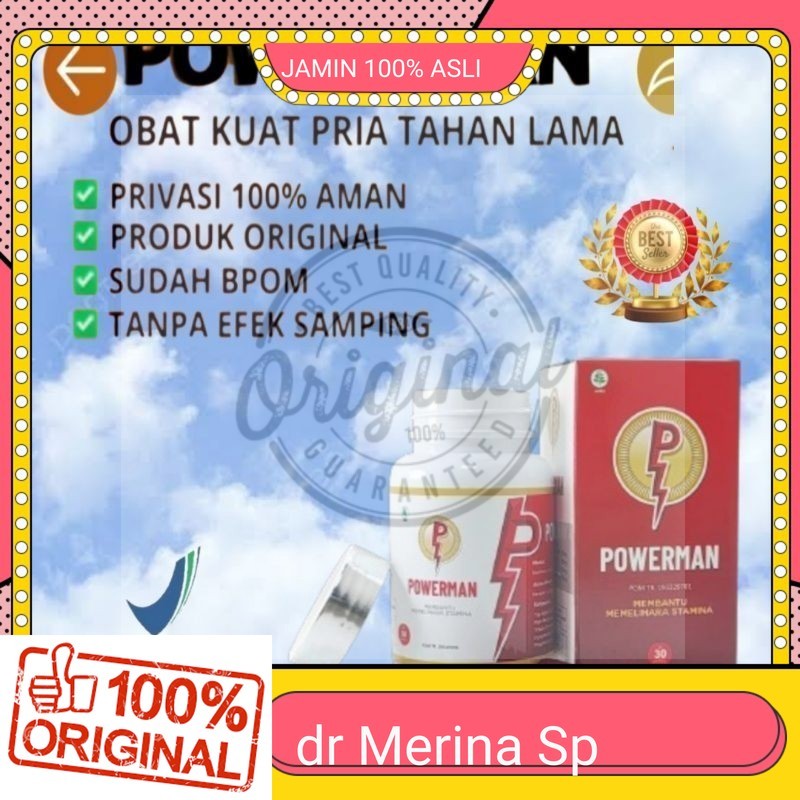 100% ASLI kapsul Obat herbal kuat pria POWERMAN BPOM obat kuat pria tahan lama original100%