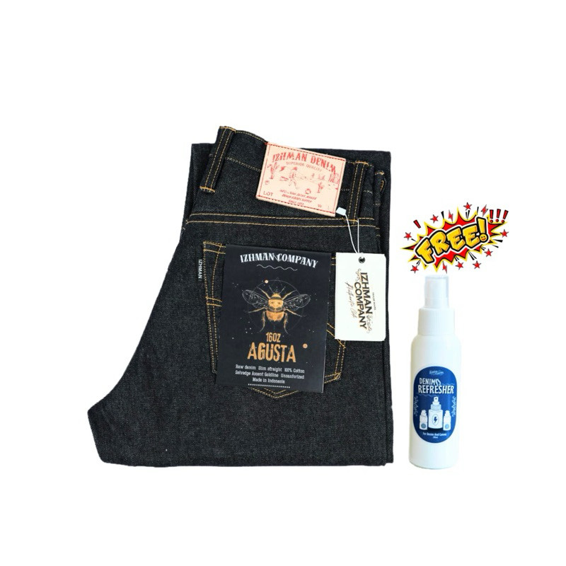 Izhman Denim - Agusta 16oz Celana Denim Selvadge Accent - Deep Indigo - Free Refresher