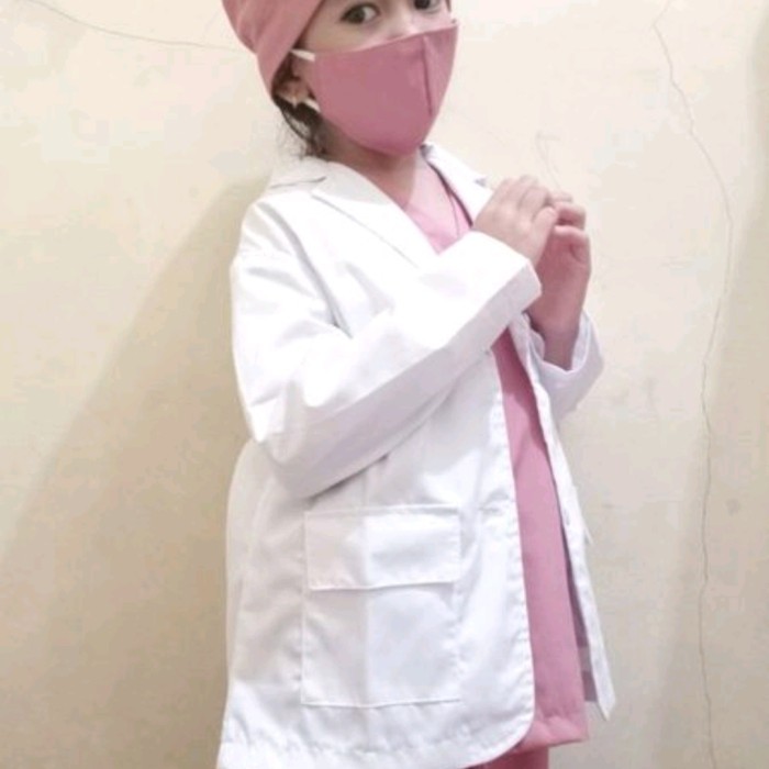 Jas Dokter Anak / Baju Dokter Anak / Costum Profesi Dokter Anak - Putih, 2