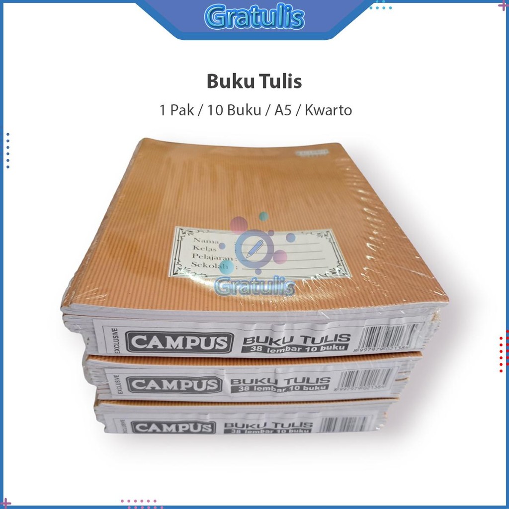 

BUKU TULIS CAMPUS 38 LEMBAR A5 [1 PACK] / BUKU KUARTO KRAFT / BUKU PENDEK CATATAN HARIAN / PERALATAN SEKOLAH ANAK