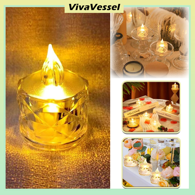 Lampu Lilin LED Transparant Lampu Hias Lampu Tidur Dekorasi Rumah/Lampu Dekorasi Kamar Candle Hias