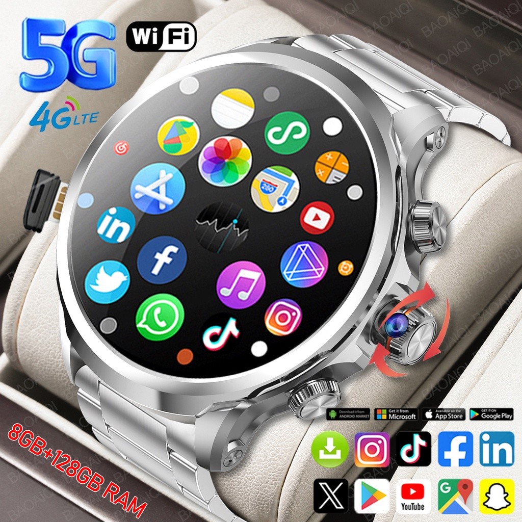 5G/4G Full Network Smart Watch 1.95 Inch 680*680 Amoled Screen Hd Video Call 8Gb+128Gb Ram