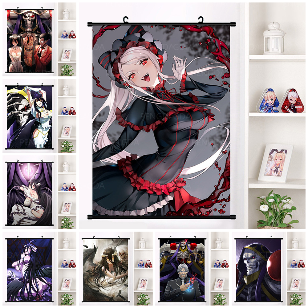 

Home Decor Wall Art Overlord Ainz Ooal Gown Shalltear-bloodfallen HD Printed Hanging Painting Anime Plastic Scroll Canvas Poster