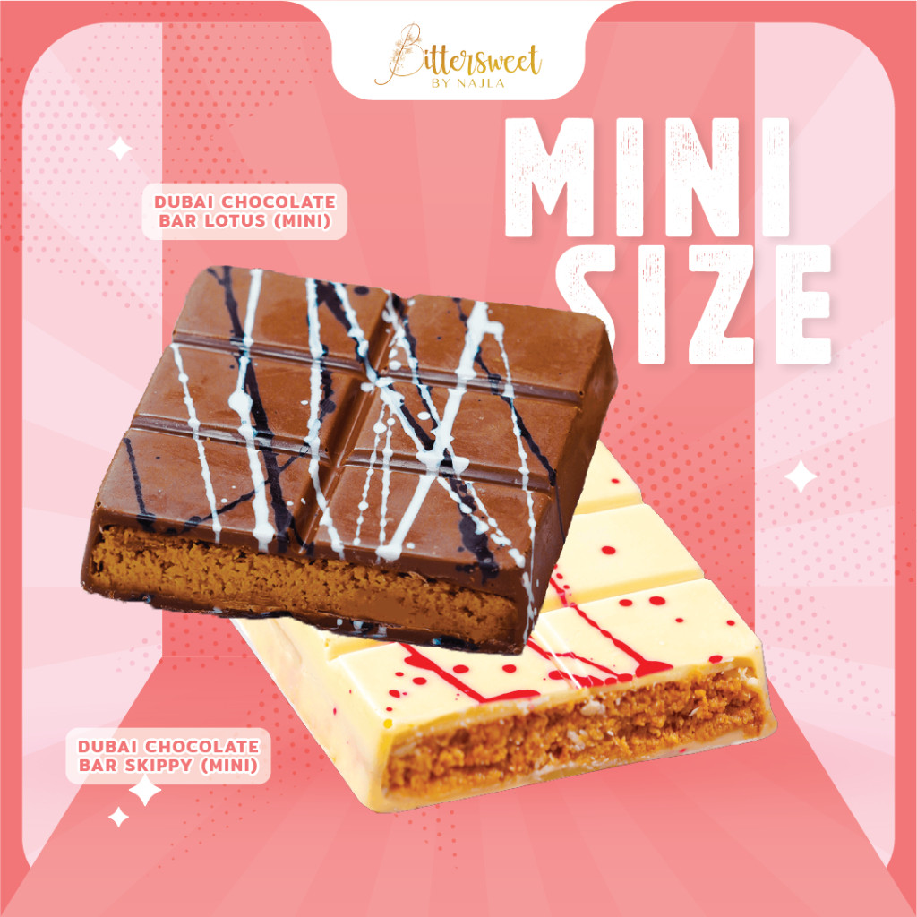 

( BUNDLE ) 2 MINI DUBAI CHOCOLATE BAR ( Lotus & Skippy ) [ Best Deal ]