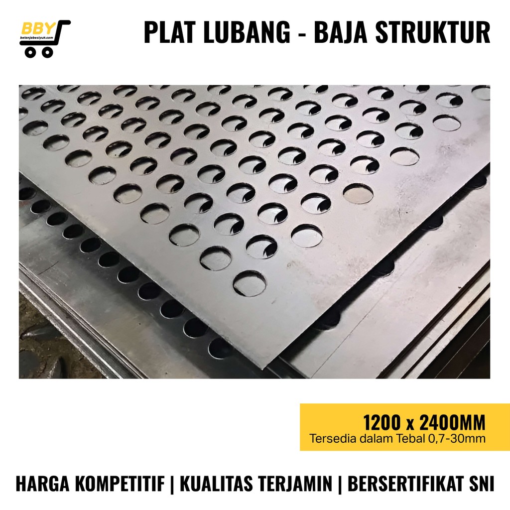 Plat Lubang - Plat Perforated 1200 X 2400 Tebal 3 MM Lingkaran
