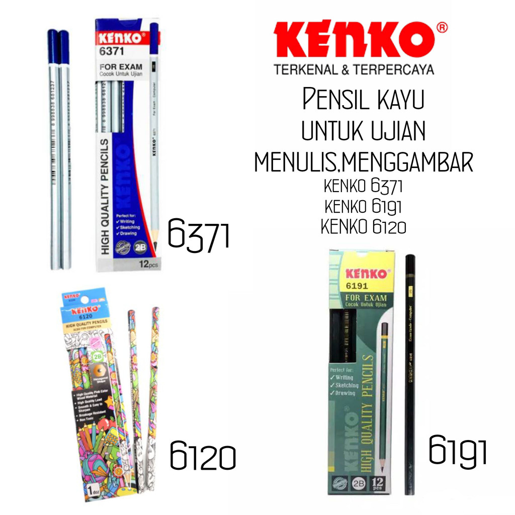 

PENSIL KAYU 2B UJIAN KENKO (12pc) 1BOX