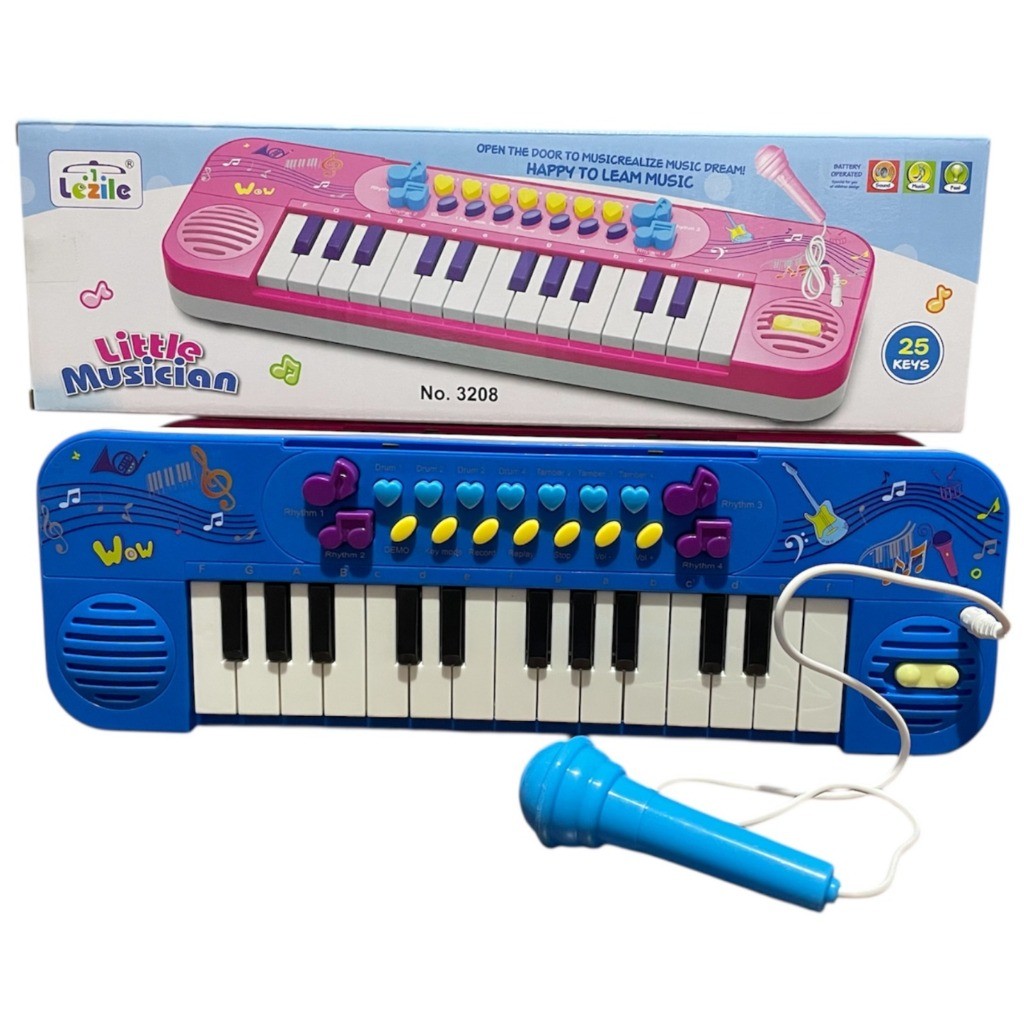 BE Mainan Anak 32 LITTLE MUSICIAN 25 KEYS ELECTRIC ORGAN Mainan Keyboard Mic Music Piano Anak