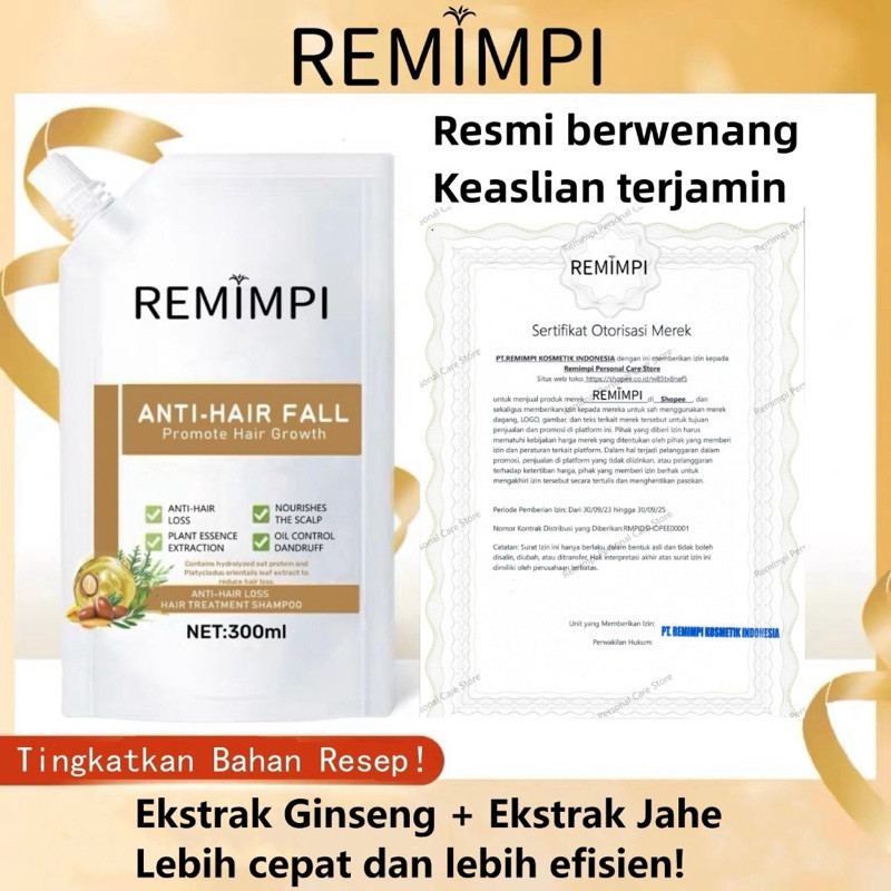 REMIMPI Shampo Anti Hair Fall Penumbuh Rambut Original Official Store