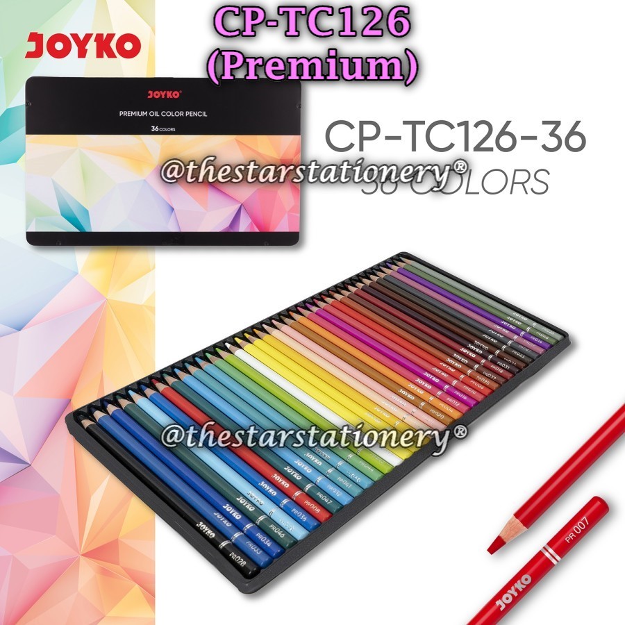 

(1 Set/36 Warna) GROSIR Pensil Warna JOYKO CP-TC126-36 / Premium Oil Color Pencil Joyko CP-TC126