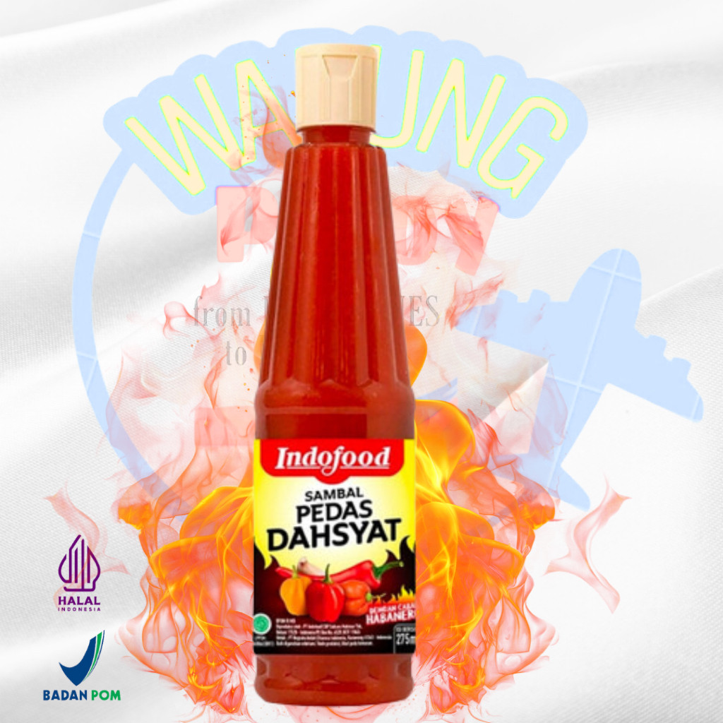 

Indofood Sambal Pedas Dahsyat 135ml Indonesia Extra Hot Spicy Chili Sambal Sauce with Habanero