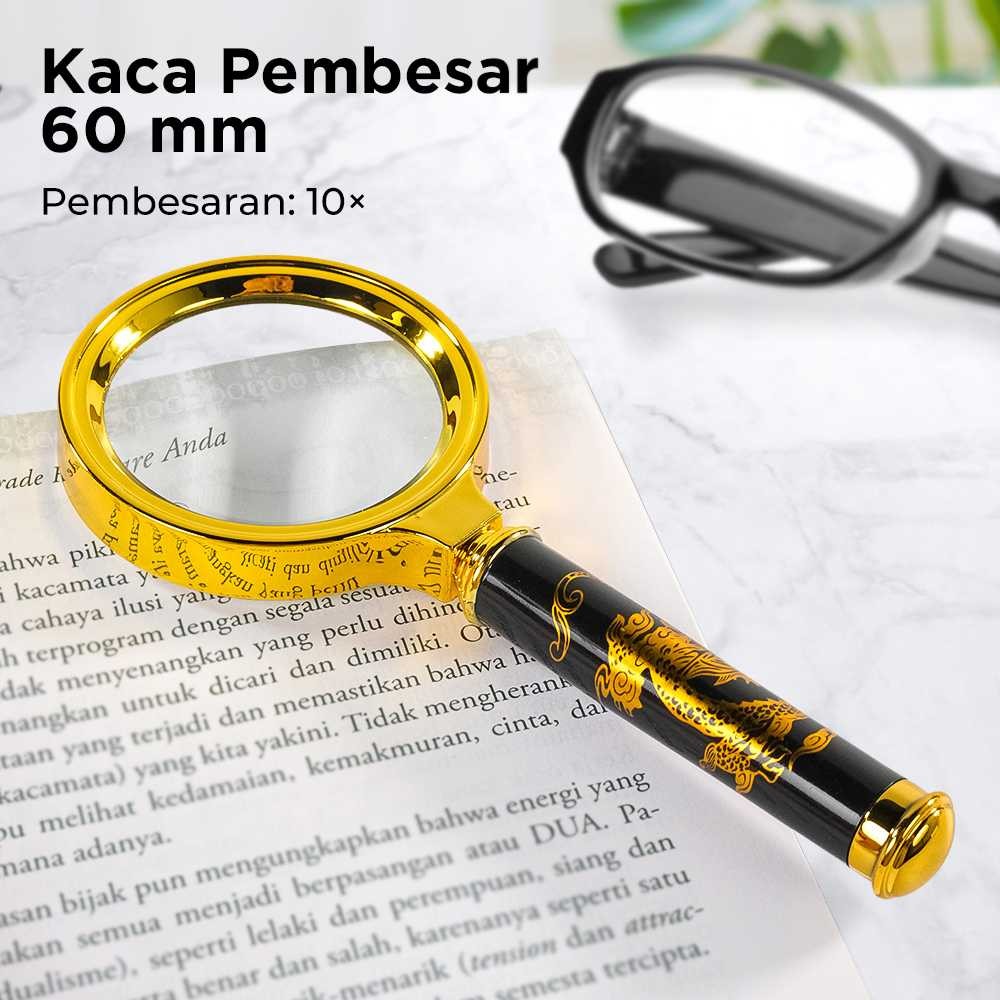 Kaca Pembesar Handheld Magnifying Glass Lup Magnifier 60mm 10X