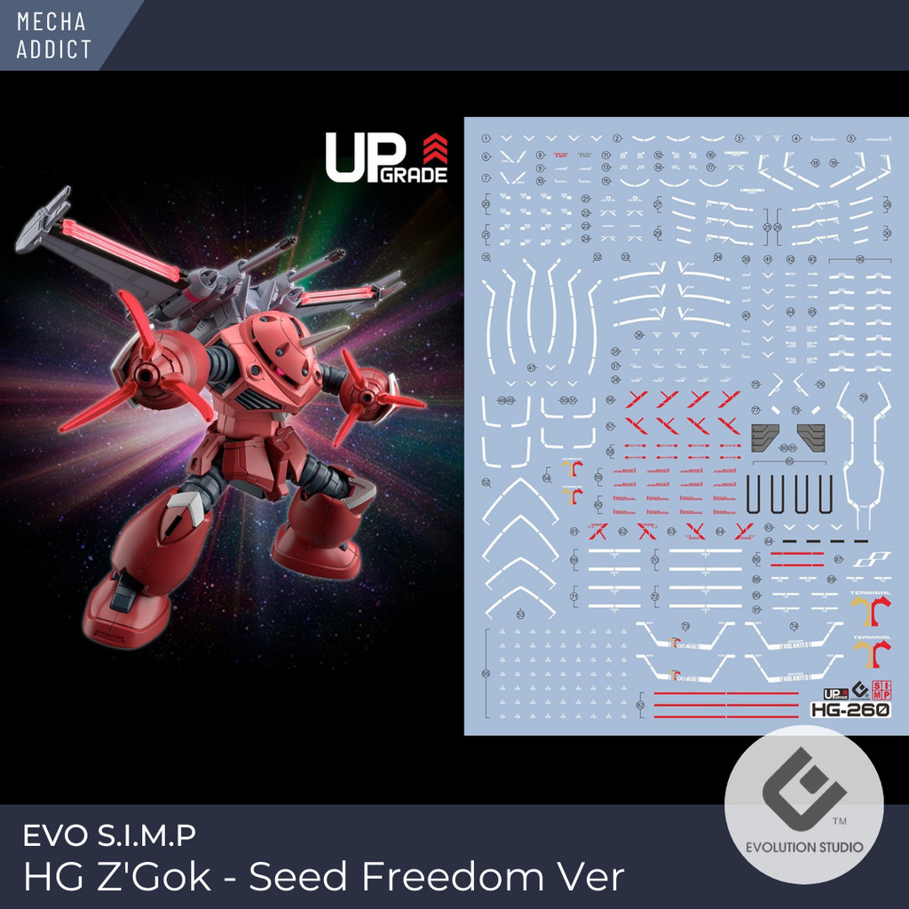 Water Slide Decal HG Z'Gok - Seed Freedom Ver by EVO SIMP - Fluorescent