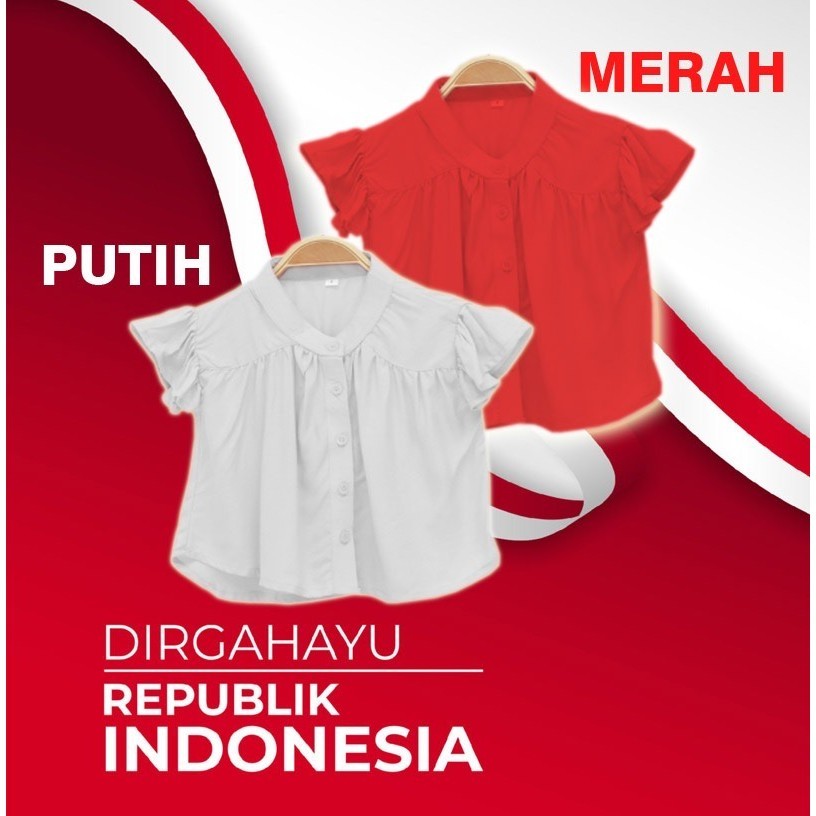 ORIGINAL CURLY BLOUSE SPARKLE / KEMEJA ANAK PEREMPUAN / BLOUSE TANGAN PENDEK