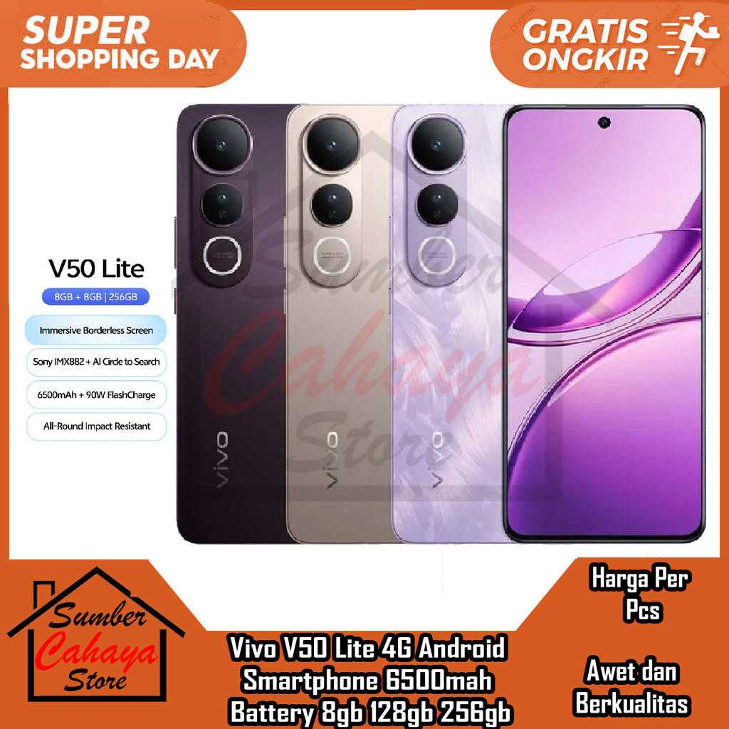 Vivo V50 Lite 4G 8gb 128gb 256gb Dual Camera Android Smartphone Hp Hape Handphone Immersive Borderle