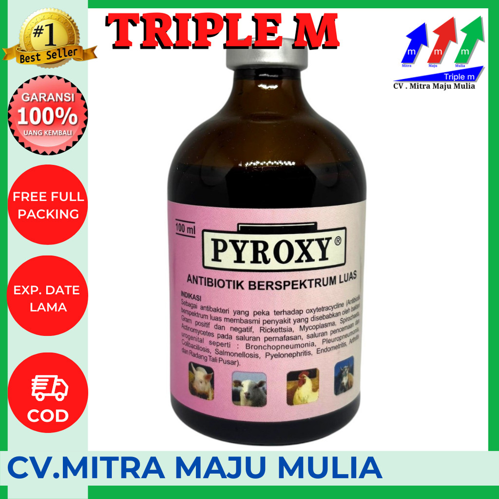 PYROXY 100 Ml - antibiotik pernafasan dan pencernaan pada hewan