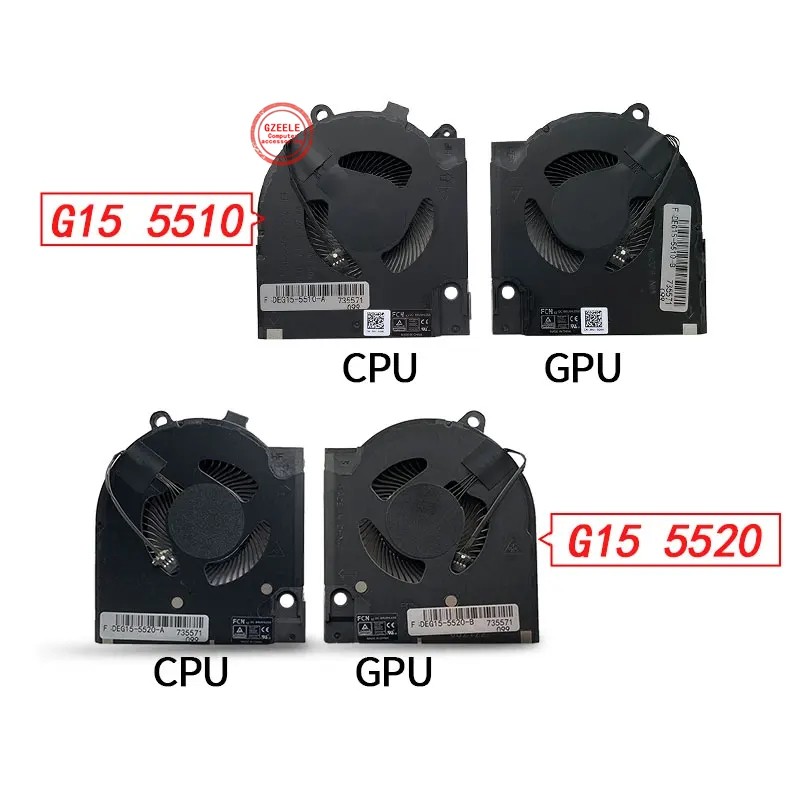 Laptop CPU GPU Cooling Fans For Dell G15 5510 5511 5515 5520 2020 2021 DFSCK22115181T FNCW FNCV RTX3