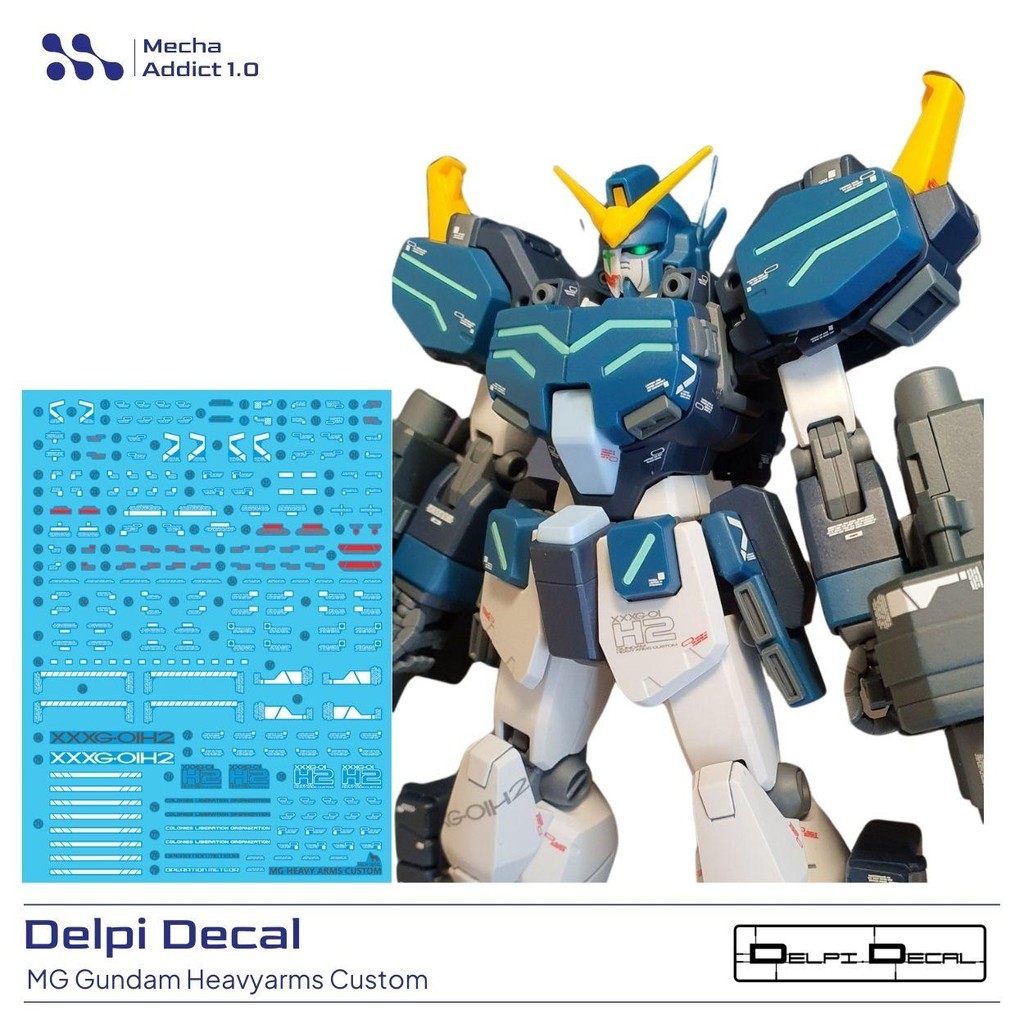 Water Slide Decal MG Gundam Heavyarms Custom by DELPI