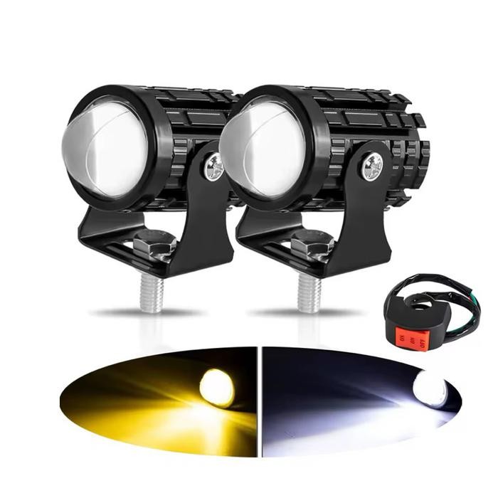 Lampu laser lampu led laser mini driving dual color putih kuning Motorcycle - 1 pcs 2warna