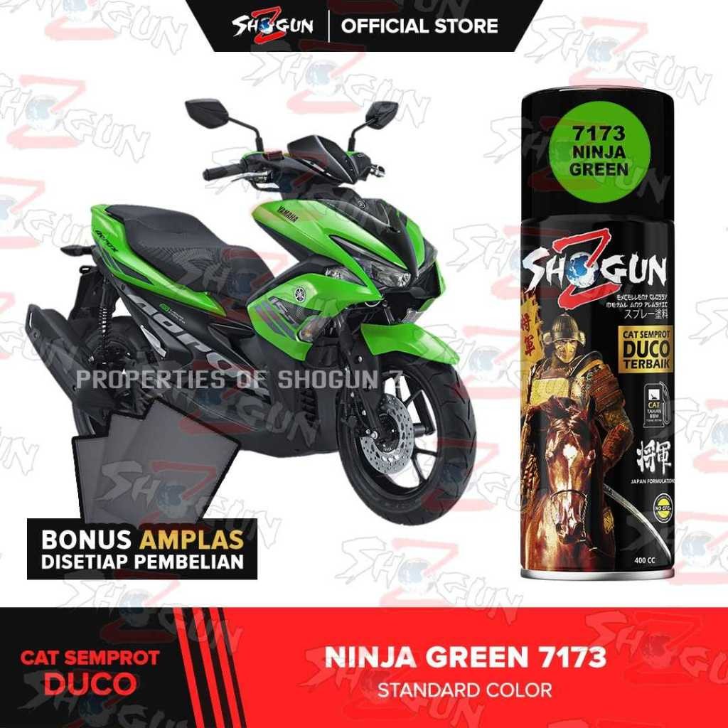 Spray Paint Cat Semprot Motor Shogun Z Paint Ninja Green 7173 - Warna Hijau Ninja Glossy Solid Stand