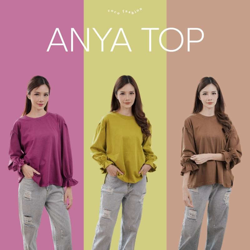 

ATASAN WANITA KAOS LENGAN PANJANG ANYA TOP HIJAB BAJU KATUN COMBED OVERSIZE PREMIUM BASIC POLOS Cantik