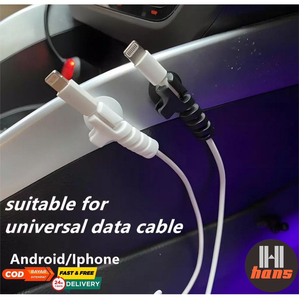 Cable Saver Pelindung Kabel Spiral Anti Rusak Pengaman Gulungan Kabel Charger Data HP Laptop Headset