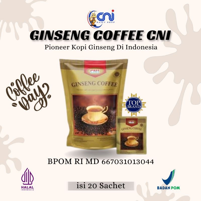 

CNI Kopi Ginseng Original 20 Sachet Meningkatkan Stamina Dan Vitalitas Aman Di Lambung - Kopi Bubuk