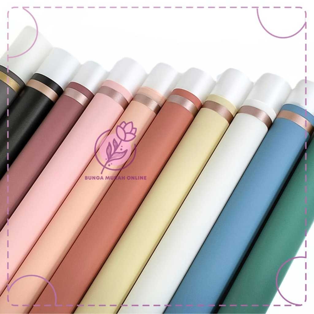 

Kertas Buket Transparant Gold Frame Cellophane Flower Wrap